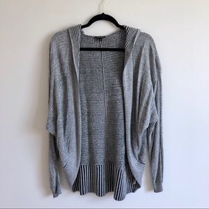 Express Black and White Hooded Cardigan | XS